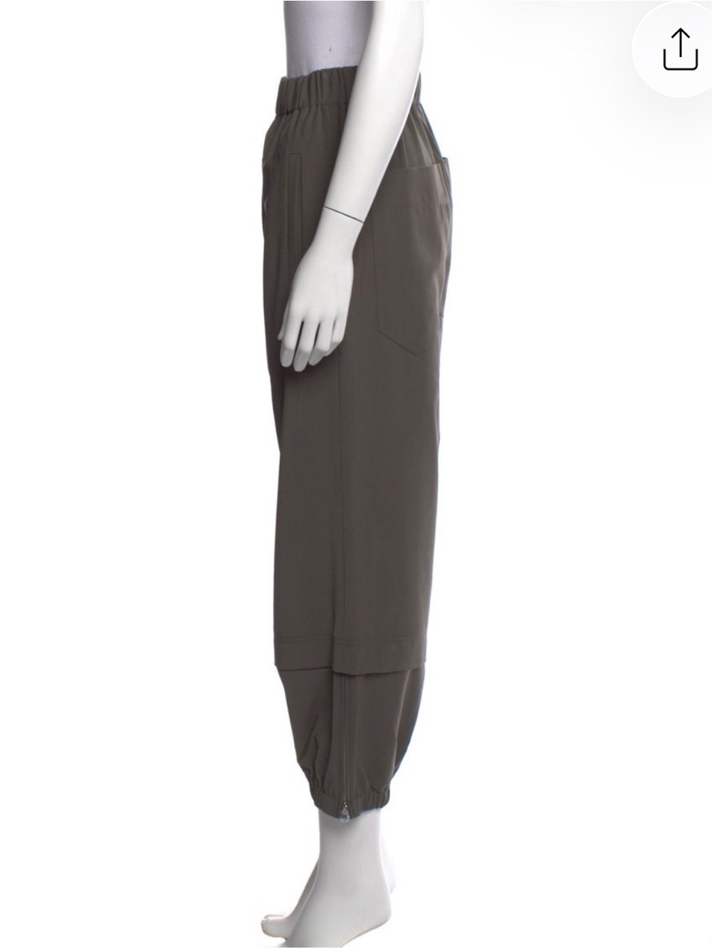 Tibi Olive Green Cargo-Style Jogger Pants